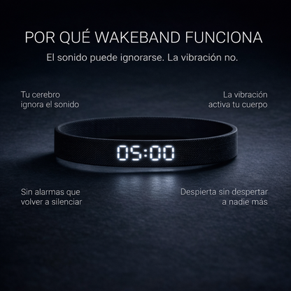 WakeBand™ — Pulsera despertadora silenciosa por vibración