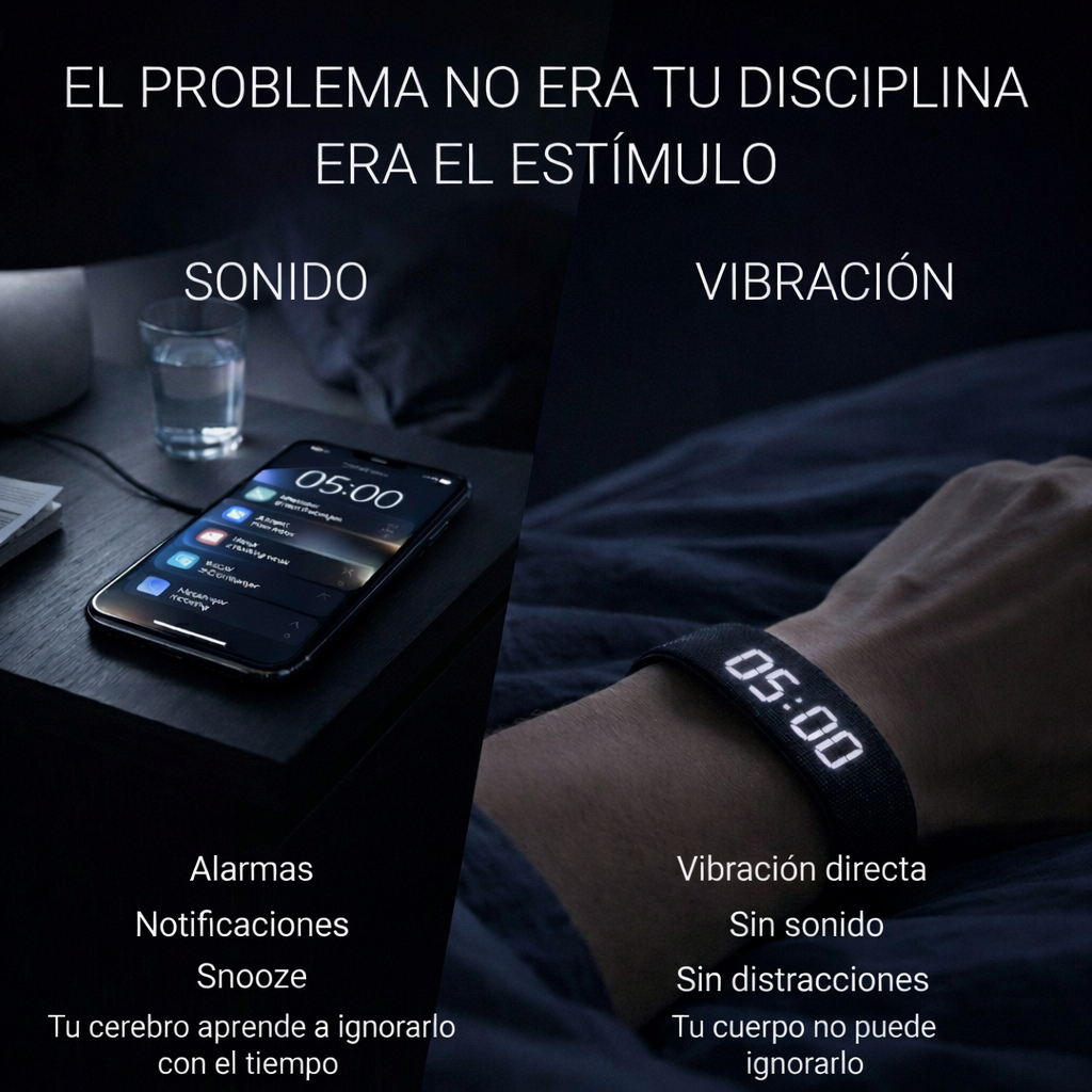 WakeBand™ — Pulsera despertadora silenciosa por vibración