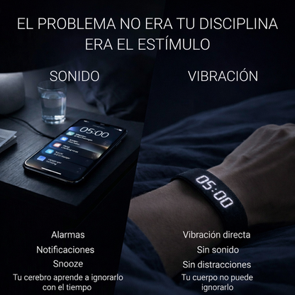 WakeBand™ — Pulsera despertadora silenciosa por vibración