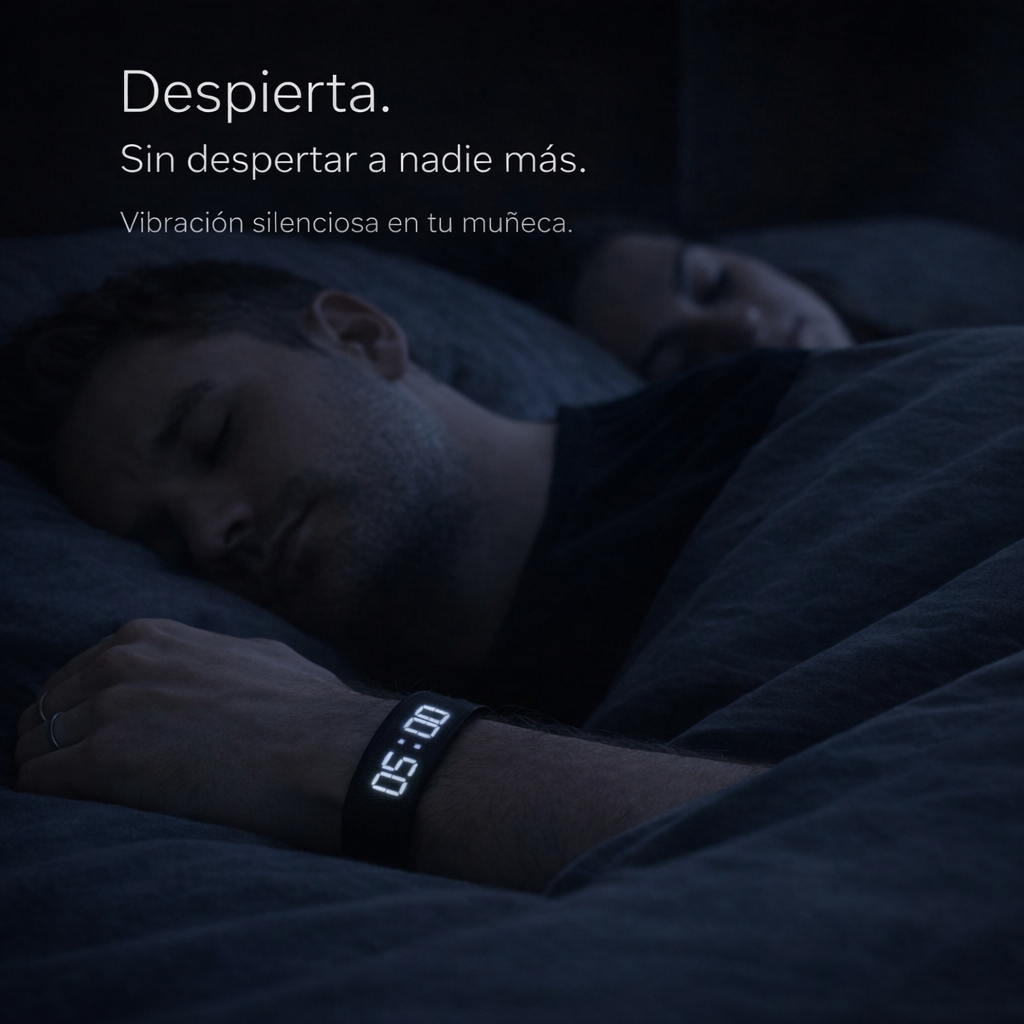 WakeBand™ — Pulsera despertadora silenciosa por vibración